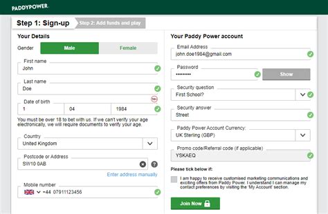 paddy power register|Opening an Account .